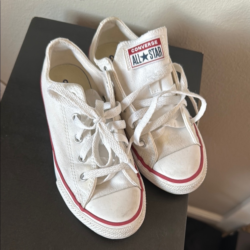 Converse All-Star White Sneakers Classic Canvas Design Size 1